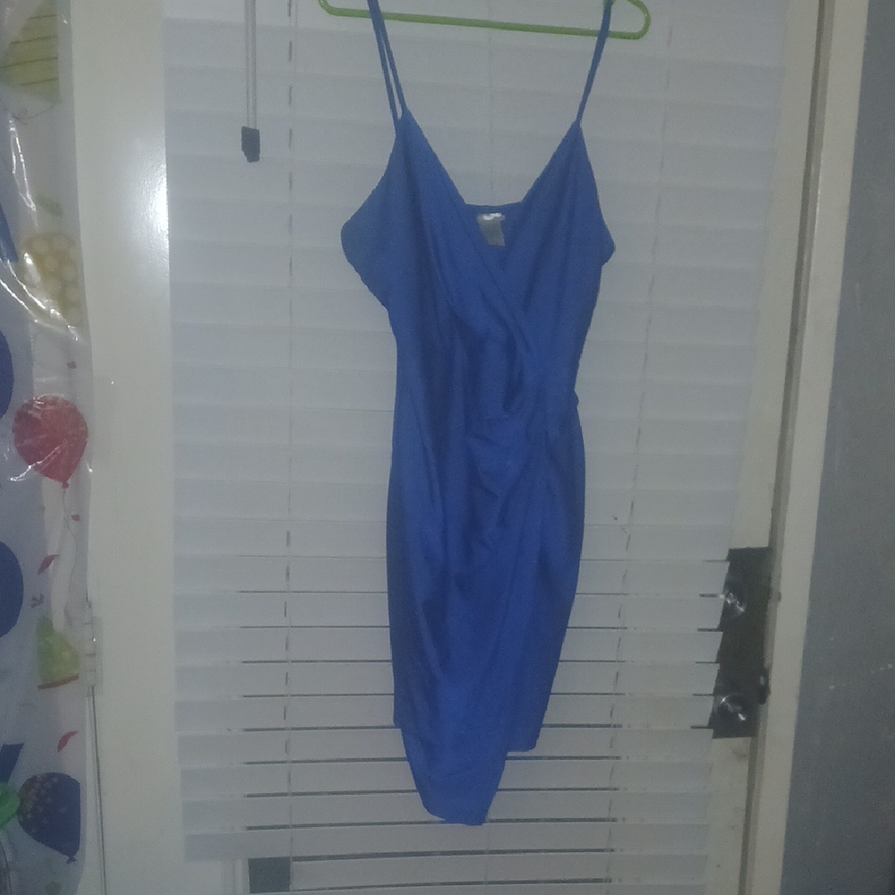 Elegant Asymmetrical Blue Dress
